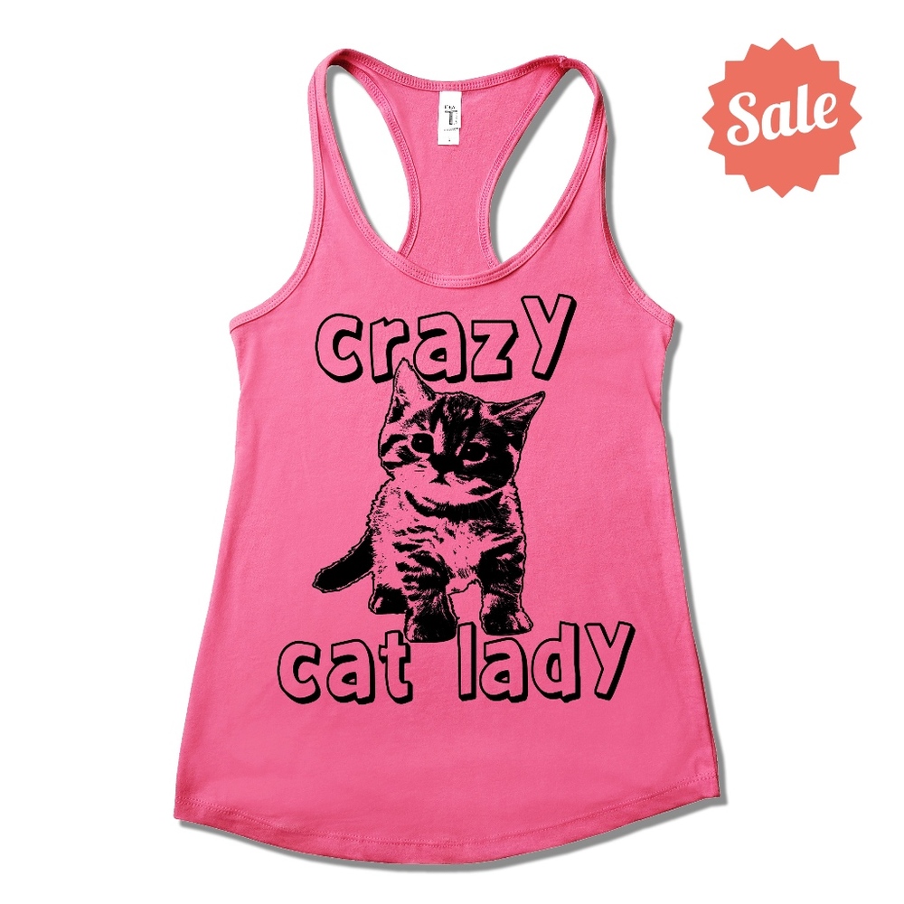 🔥 SALE! Crazy Cat Lady Racerback Tank NWT S M XL